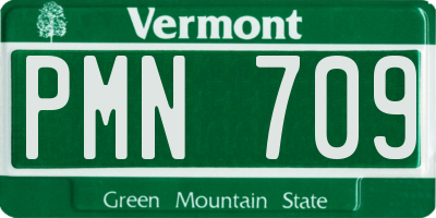 VT license plate PMN709