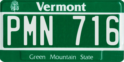 VT license plate PMN716