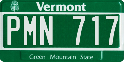 VT license plate PMN717