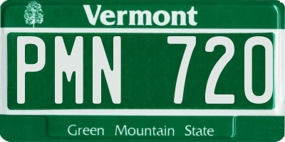 VT license plate PMN720