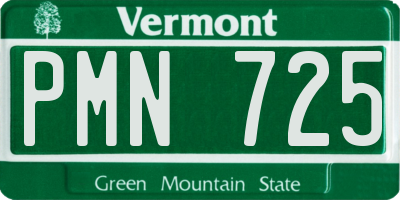 VT license plate PMN725