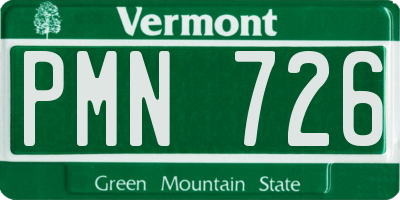 VT license plate PMN726