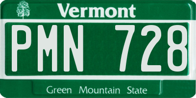 VT license plate PMN728