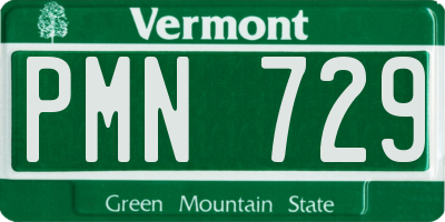 VT license plate PMN729