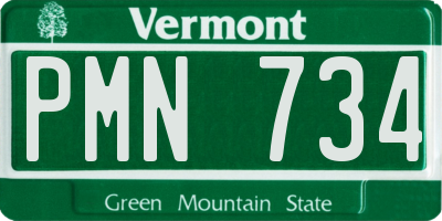 VT license plate PMN734