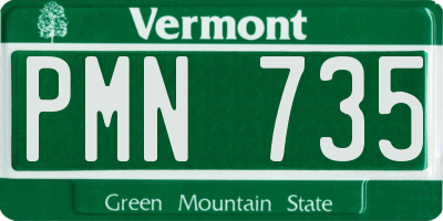 VT license plate PMN735