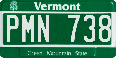 VT license plate PMN738
