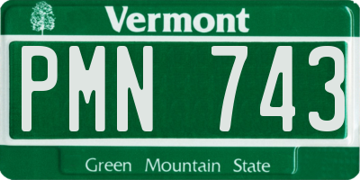 VT license plate PMN743