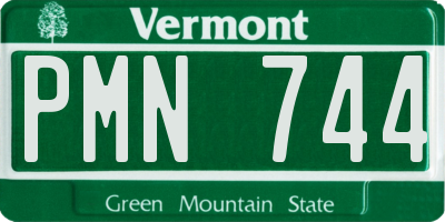 VT license plate PMN744