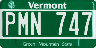 VT license plate PMN747