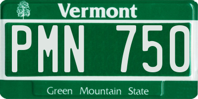 VT license plate PMN750