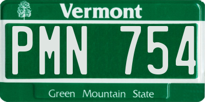 VT license plate PMN754