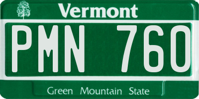 VT license plate PMN760