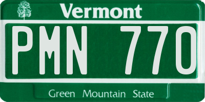 VT license plate PMN770