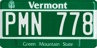 VT license plate PMN778