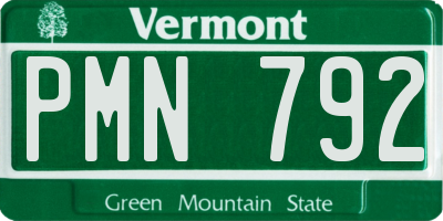VT license plate PMN792