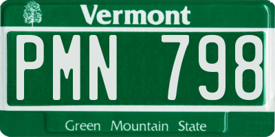 VT license plate PMN798
