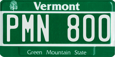 VT license plate PMN800