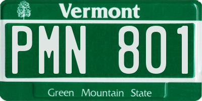 VT license plate PMN801