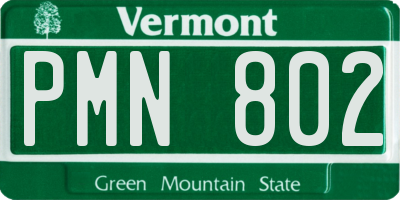 VT license plate PMN802