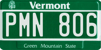 VT license plate PMN806