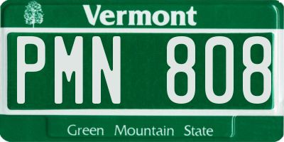 VT license plate PMN808