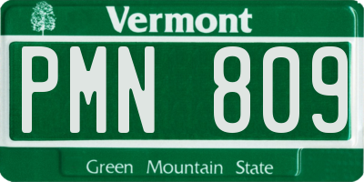 VT license plate PMN809