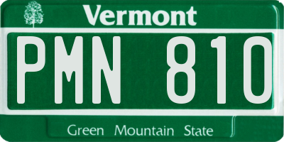 VT license plate PMN810