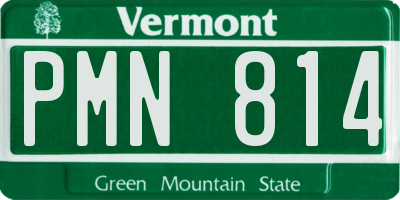 VT license plate PMN814