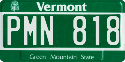 VT license plate PMN818