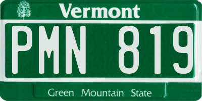 VT license plate PMN819