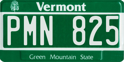 VT license plate PMN825