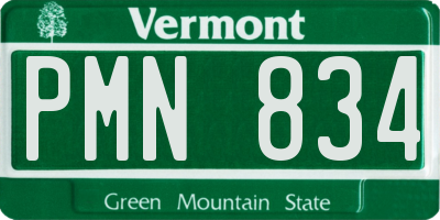 VT license plate PMN834