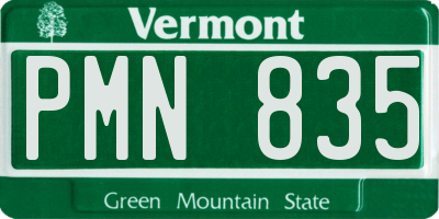 VT license plate PMN835
