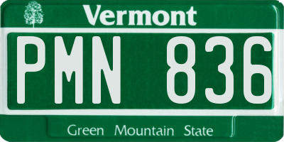 VT license plate PMN836