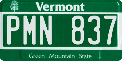 VT license plate PMN837