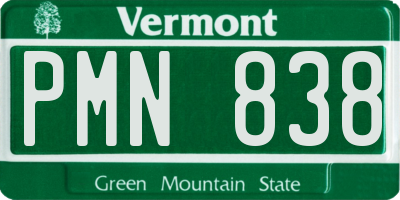 VT license plate PMN838