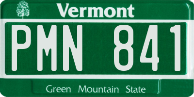 VT license plate PMN841