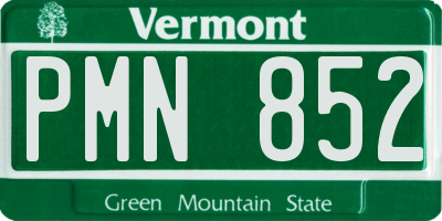 VT license plate PMN852