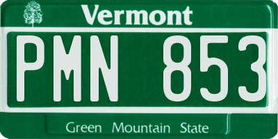 VT license plate PMN853