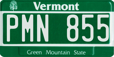 VT license plate PMN855
