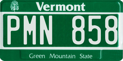 VT license plate PMN858