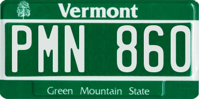 VT license plate PMN860