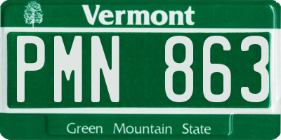 VT license plate PMN863
