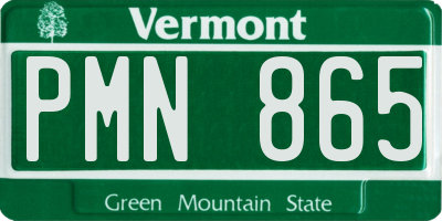 VT license plate PMN865