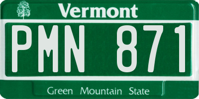 VT license plate PMN871