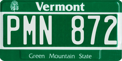 VT license plate PMN872
