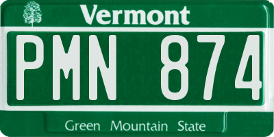 VT license plate PMN874