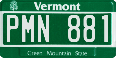 VT license plate PMN881