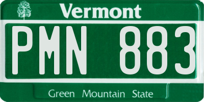 VT license plate PMN883